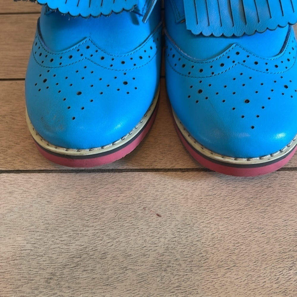 6th & Madison Blue brogue shoes SZ 33 US 2/2.5 - Picture 4 of 8